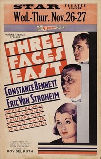 Three Faces East (1930) - poster