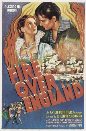 Fire over England (1937) - poster