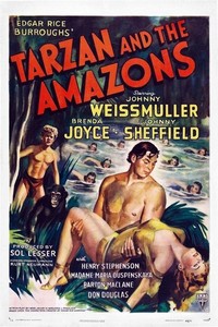 Tarzan and the Amazons (1945) - poster