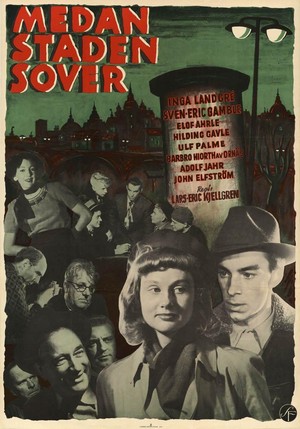 Medan Staden Sover (1950) - poster