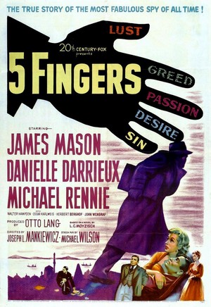 5 Fingers (1952) - poster