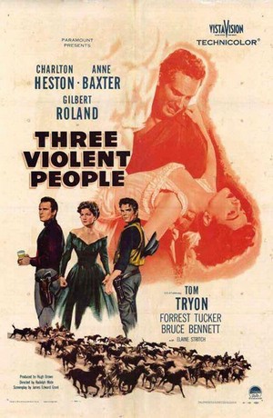 Three Violent People (1957) - poster